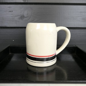 Vintage French ceramic beer mug, coffee mug, beer stein, French decor,