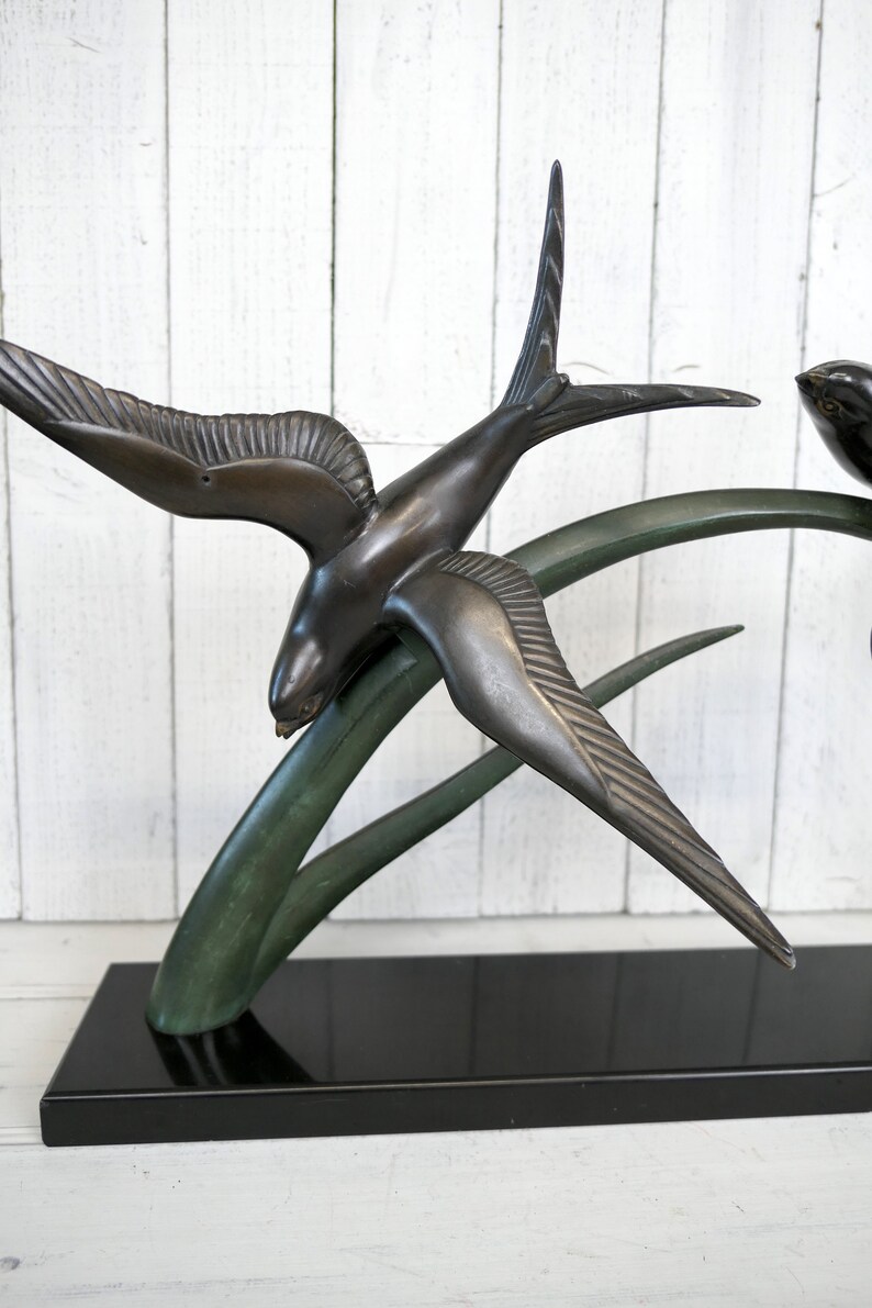 French Art Deco bronze bird sculpture by Irenee Rochard birds Etsy