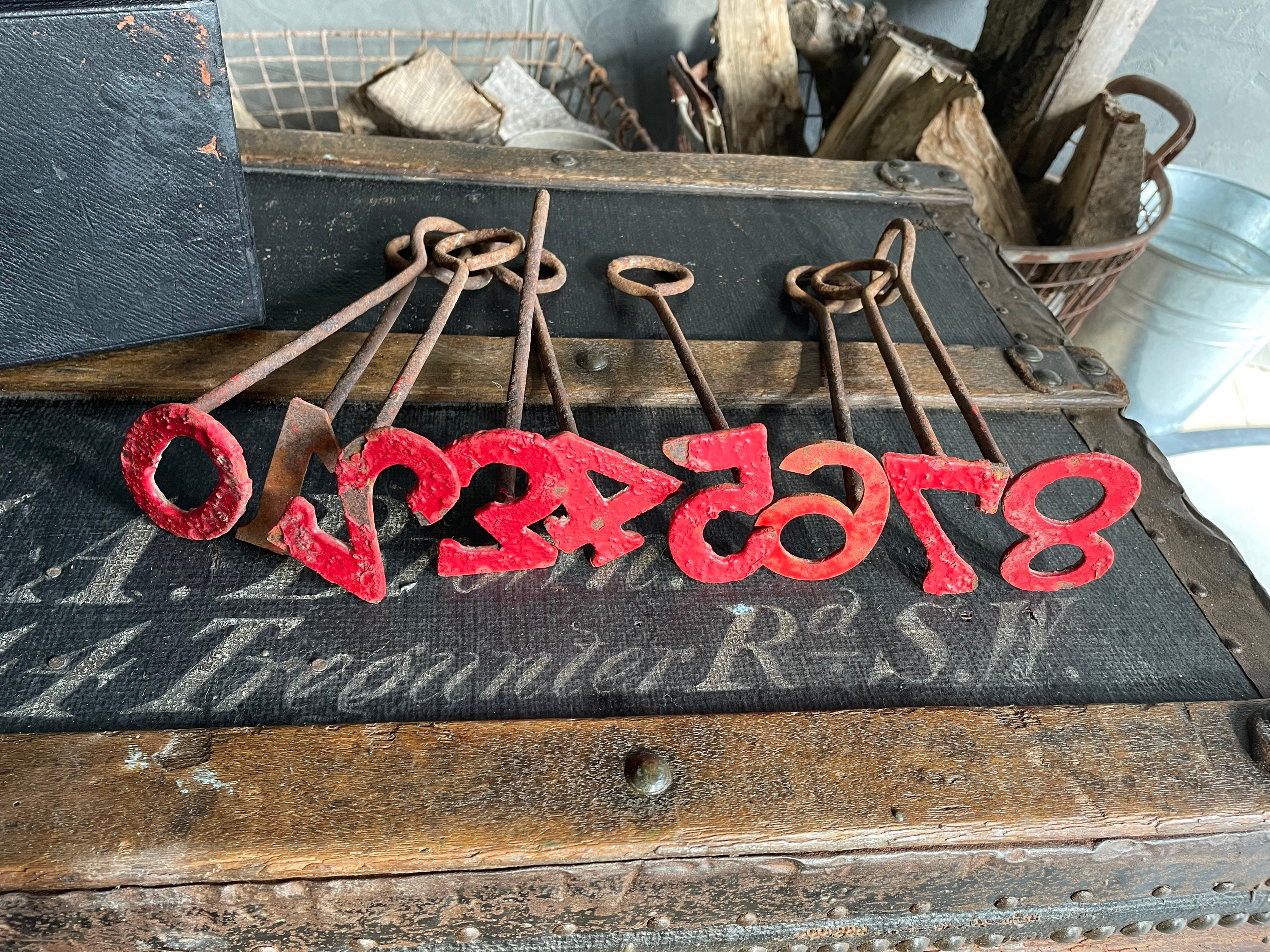 Antique Branding Irons Cattle Marking Number Stamps Vintage Etsy