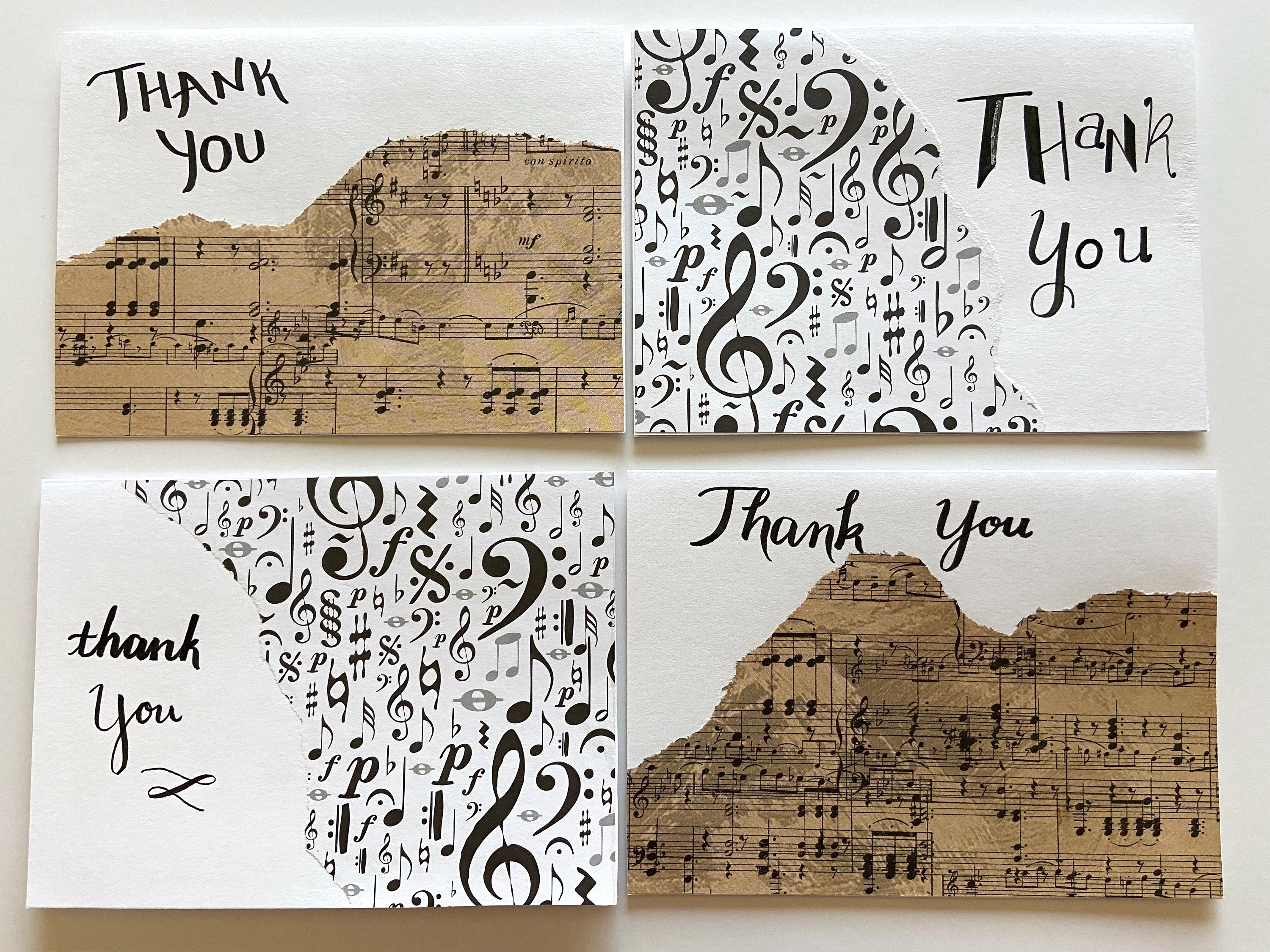 Danke Musik Grußkarten 4er Set Etsy