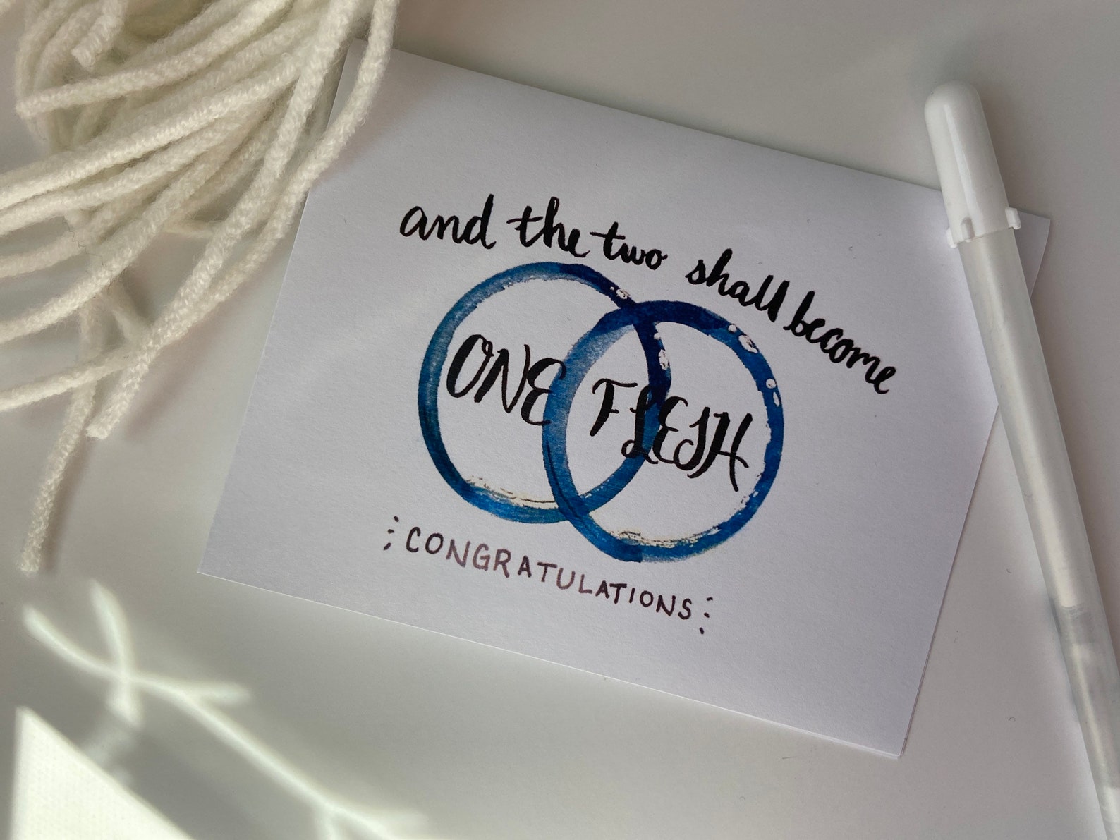 PRINTABLE Wedding Greeting Card Scripture Bible Verse Blue | Etsy