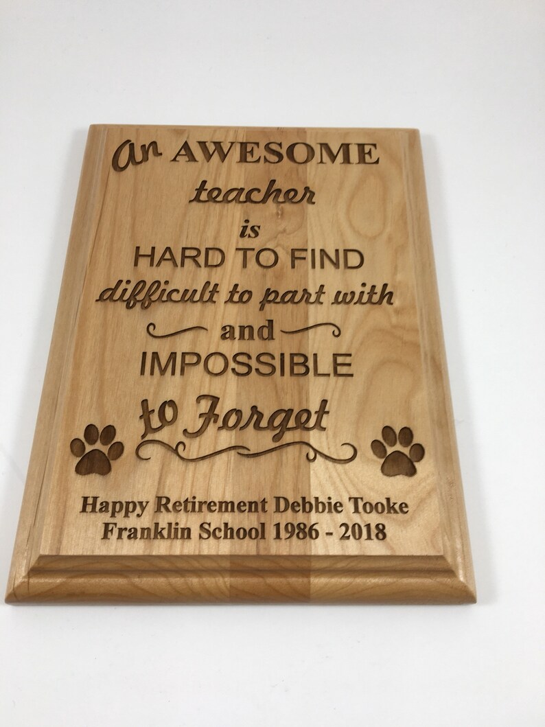 Teacher Gift Customized Wood Plaque Engraved Plaque Etsy