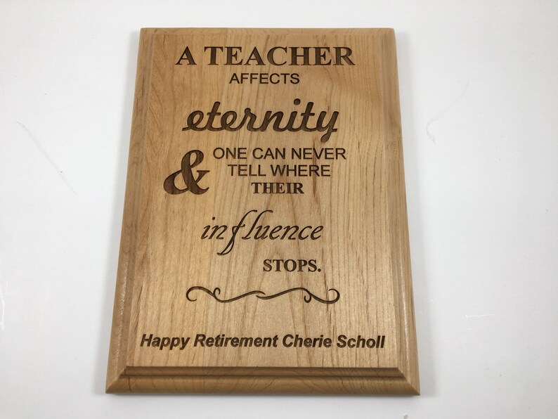 Teacher Gift Customized Wood Plaque Engraved Plaque Etsy