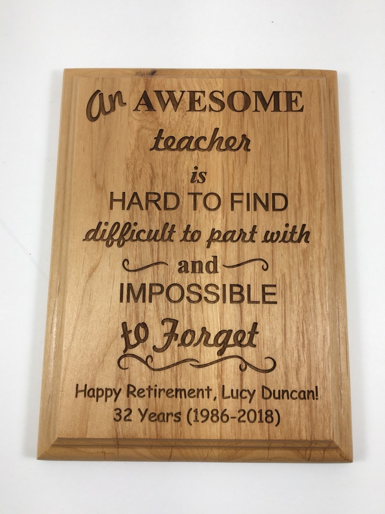 Teacher Gift Customized Wood Plaque Engraved Plaque Etsy