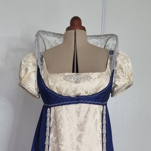 Bridgertons Inspired Regency Silk Damask Silver Strass Dress - Etsy