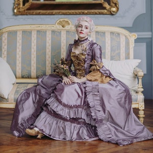 Made to order - Silk French dress Dress Rococo Pompadour - 18th century - Tailor-made