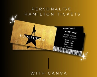 HAMILTON THEATRE TICKET, Digital Download, Editable Template, Print At Home