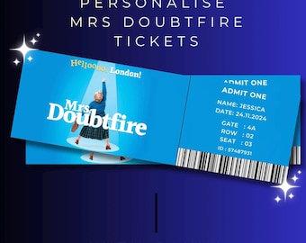 MRS DOUBTFIRE Theatre Ticket, Digital Download, Editable Template, Print At Home