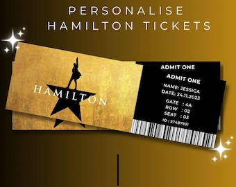 HAMILTON THEATRE TICKET, Digital Download, Editable Template, Print At Home