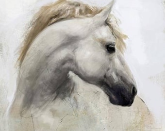 Horse digital painting art print, A5 and A4 Wall art decor for horse lovers