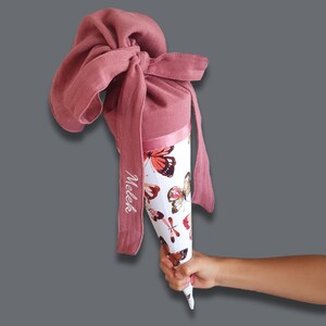 Unieke kleine schoolkegels voor broers en zussen - suikerkegel, broer of zus tas, 35 cm groot, eerste schooldag, kleuters, vlinders