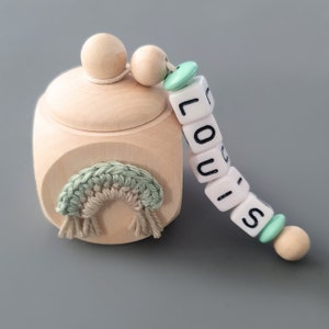 Scatola per denti da latte personalizzata con arcobaleno in verde - La scatola per denti perfetta per bambini, scatola per denti da latte, scatola per denti