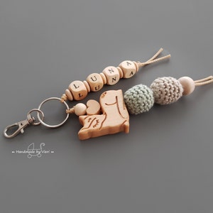 Personalized keychain with deer, fawn - bag charm, school bag charm, keychain with name for children