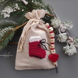 Borsa di Babbo Natale con nome | Stivale di Babbo Natale | Borsa di Babbo Natale | Personalizzata | Borsa regalo | Borsa di Natale con nome