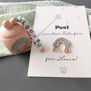 Scatola dei denti personalizzata con una lettera magica della fatina dei denti in verde - Il regalo perfetto della fatina dei denti