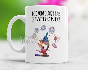 Tazza di microbiologia, regalo scientifico divertente per microbiologo, tazza da caffè e tè