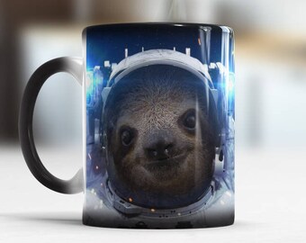 Sloth Astronaut Color changing Mug Funny Gift For Him