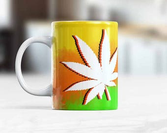 Marijuana mug Weed Coffee Mug Stoner Mug, Hippie color changing mug, Cannabis coffee mug, Funny gift idea for friend, Tie Dye Mug