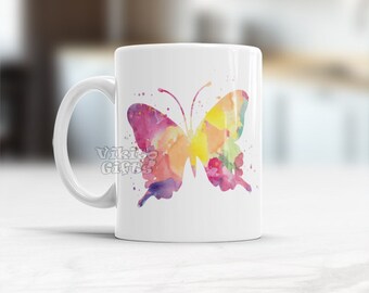 Watercolor Butterfly Coffee Tea Mug