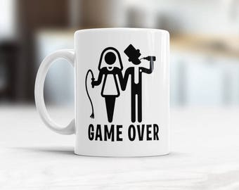 Funny Wedding Gift, Mug Game Over, Gift For Bride, coffee mug marriage, gifts for brides to be