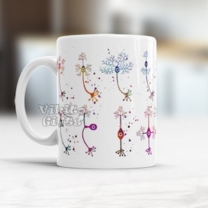 Neuroscience Mug Types of Neurons Neuro Nurse Gift Science Biology Teacher Gift Neurology art