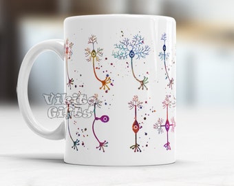 Neuroscience Mug Types of Neurons Neuro Nurse Gift Science Biology Teacher Gift Neurology art