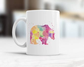 Bear Mug, mama bear coffee cup, Watercolor Mug, Bear Coffee Mug, Mom coffee mug, mama bear mug, mothers day coffee mug, coffee mug bear