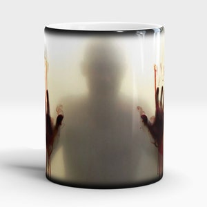 Zombie Color Changing coffee tea ceramic blood mug Gift for him Best Friend gifts Black Magic Cup