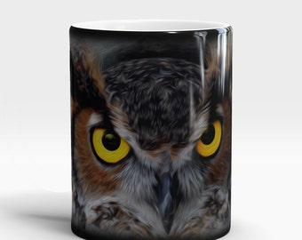 Magical Owl Color Changing Mug, Owl Gifts, Owl Coffee Mug, Owl ceramic Mug, night owl mug, owl mug target, owl mug etsy, hidden owl mug,