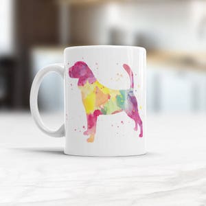 Beagle art mom mug gifts, Watercolor Beagle silhouette dog art coffee mug, Dog Owner welcome Beagle engagement Kitchen Decor Valentines gift