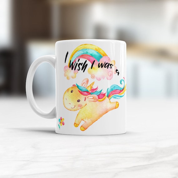 I wish i was a unicorn coffee mug, Unicorn Mug, I wish i was a unicorn, unicorn in mug, unicorn coffee mug, rainbow unicorn mug, unicorn cup