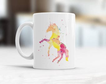 Horse Mug, Horse Cup, Mug Horse Lover, horse ceramics, cute horse mugs, animal ceramic cup, wild horse, horse mugs unique designs for girls