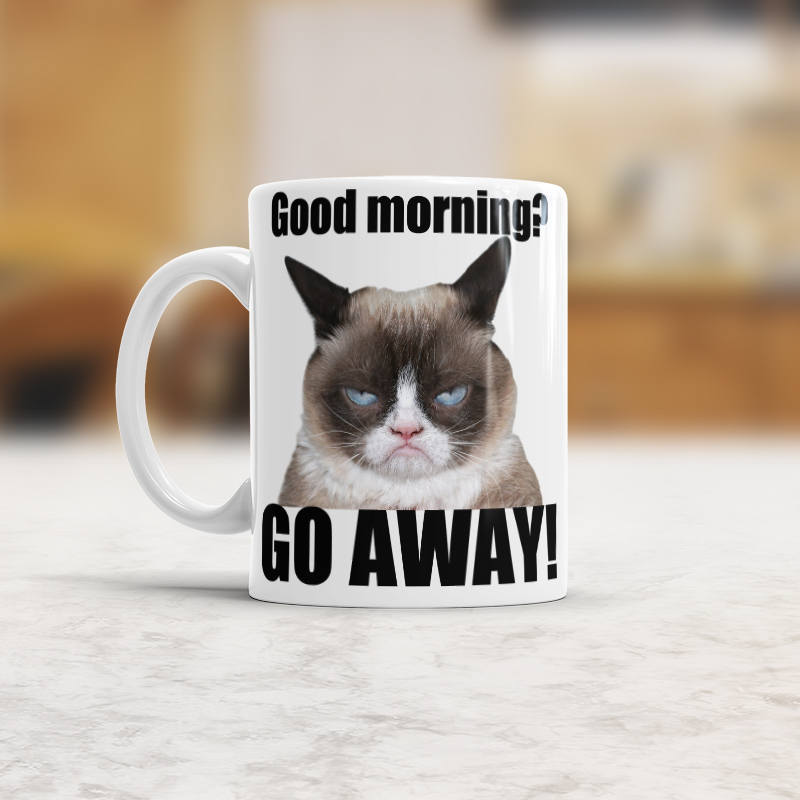 Guten Morgen gehen Weg Grumpy Katze Becher lustige unhöfliche | Etsy