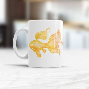 Goldfish Mug Gift for fisherman Coffee Tea Cup Unique Birthday Present, Fisher coffee mug