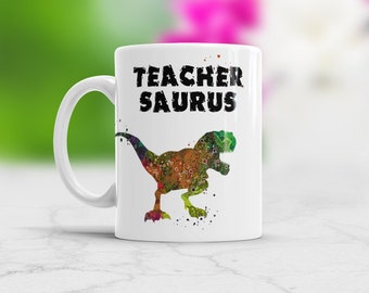Teacher Appreciation Gift TeacherSaurus Mug Dinosaur Tyrannosaurus cup Funny Gift Idea for Favorite Teacher retirement gift, biology teacher