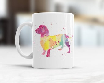 Dachshund mug, Dog Mug Watercolor Dog Mug Animal Art Coffee Cup dachshund owner gift Dog Dachshund gifts  Dog mom gift