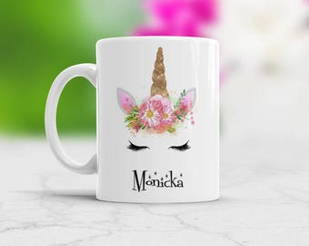 Unicorn Personalized Cup With Name, Unicorn Custom Mug, Cute Unicorn Gift for little Girl Unique Birthday Gift for Sister, Gifts for women