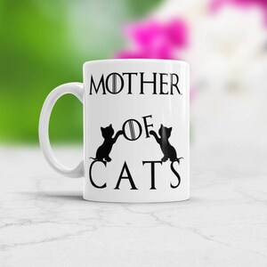 Mother Of Cats Coffee Tea With Ceramic Mug, Cat lover gift, Funny ceramic cup for cat mom, Cat lady mug, Mothers day Present for Mom image 3