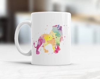 Lion Mug, Lion King Mug gifts for Boyfriend, Animal Art Watercolor, Lion Cool Kitchen decor, Personalised Lion Mug, Custom Mug