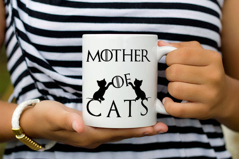 Mother Of Cats Coffee Tea With Ceramic Mug, Cat lover gift, Funny ceramic cup for cat mom, Cat lady mug, Mothers day Present for Mom image 2