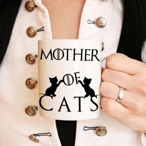 Mother Of Cats Coffee Tea With Ceramic Mug, Cat lover gift, Funny ceramic cup for cat mom, Cat lady mug, Mothers day Present for Mom image 4