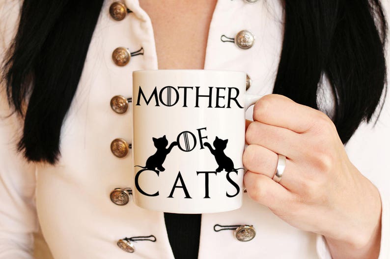 Mother Of Cats Coffee Tea With Ceramic Mug, Cat lover gift, Funny ceramic cup for cat mom, Cat lady mug, Mothers day Present for Mom image 4