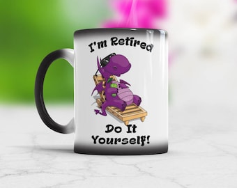 Retirement Gift for Dad Funny Dragon Coffee Mug For Retired Man Present for Grandfather Birthday Grandma Gift, retirement gift for coworker