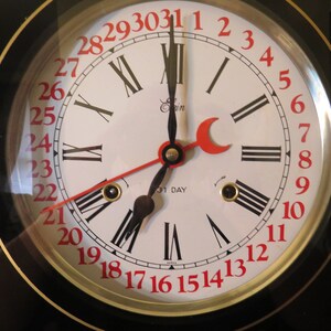 1986 Elgin Wall 31 Day Calendar Clock Mason Grandmaster Presentation W ...