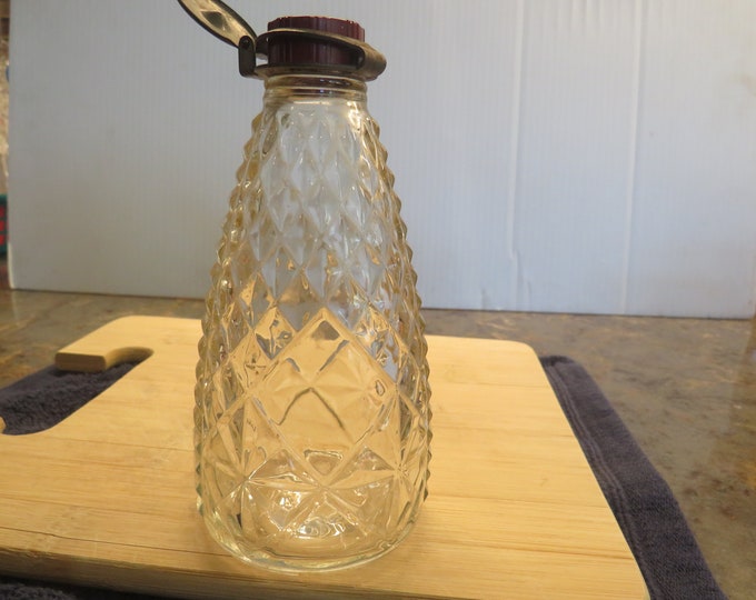 Vintage Pressed Glass Bottle Screw Cap With Hole & Lid Cover Etsy