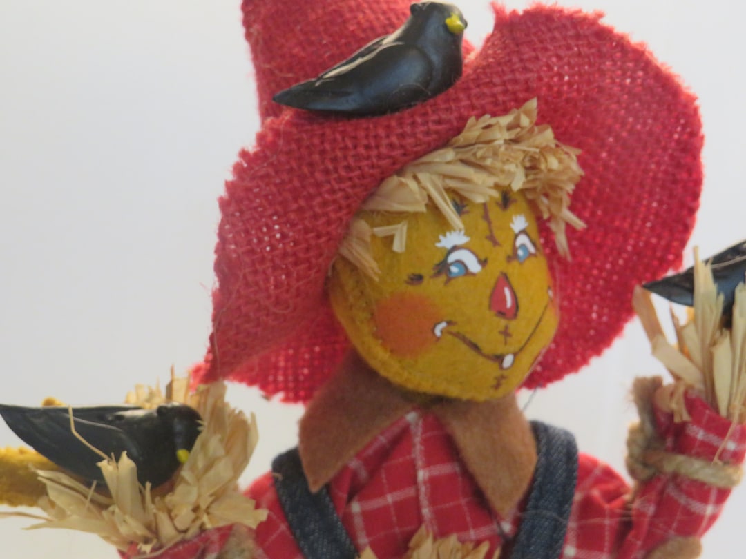 Vintage Annalee Scarecrow With Black Birds/about 9 . Etsy