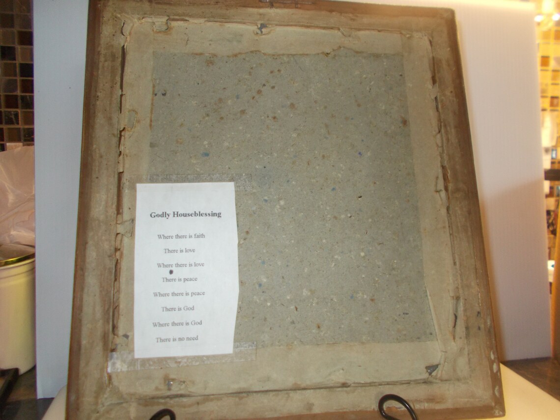 Antique Paper Punch Bead Embroidery Godly Houseblessing Etsy