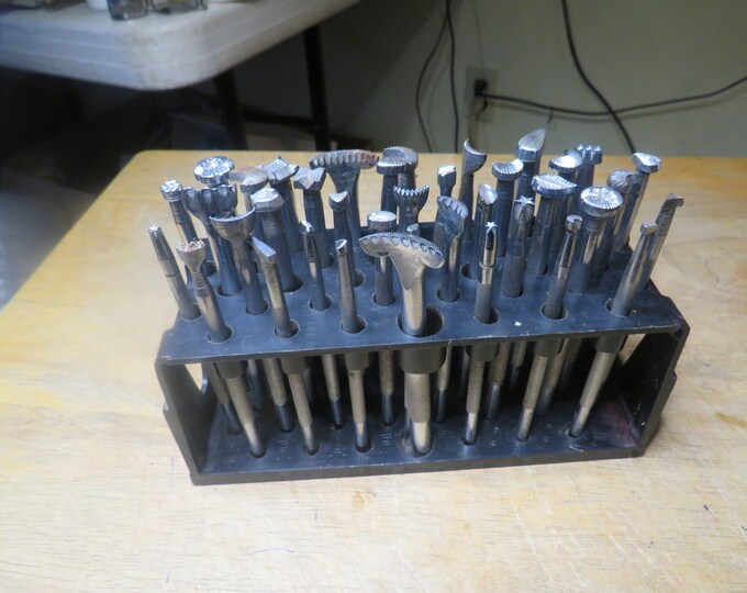 Vintage Craftool Leather Stamp Tools Lot of 38 Etsy