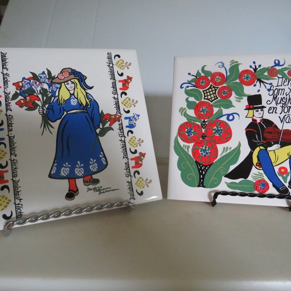 2 Vintage Berggren Tile Or Trivet Originals Imports/About 6 X6"