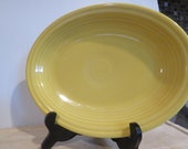 Vintage Fiesta Oval Platter Sunflowers Yellow 11X9 quot HLC U.S.A.